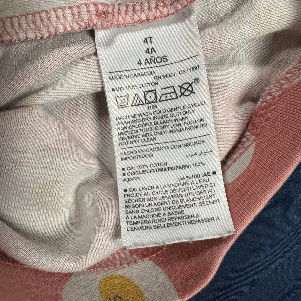 Old Navy 4T So Eggs Hausted Pajama Set Pink Egg Print